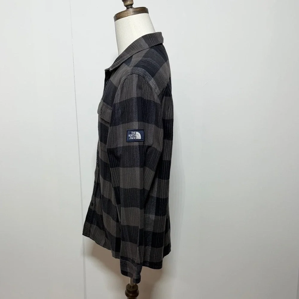 The North Face Shirt Mens Large Black Arroyo Flannel Long Sleeve Plaid Button Up
